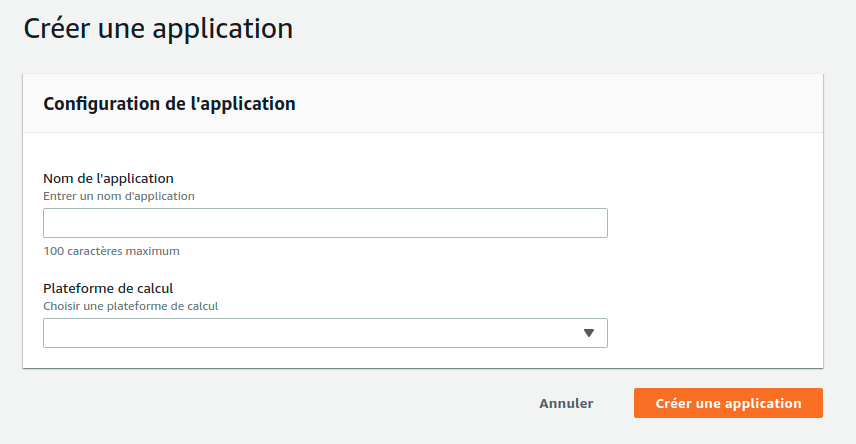 créer une application